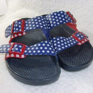 S-156 WOMENS BIRKENSTOCK AMERICAN FLAG SANDALS